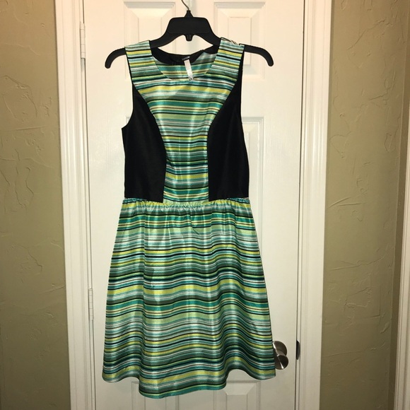 NWT Kensie Bead Stripe Fit & Flare Dress - Picture 3 of 6